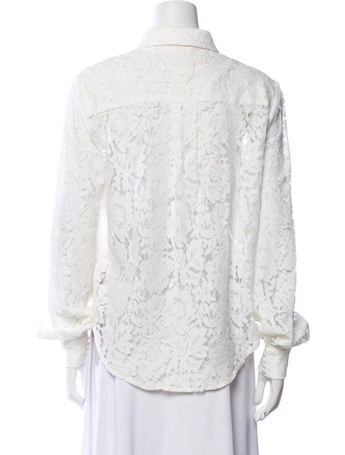 Generation Love Lace Pattern Three-Quarter Sleeve Button-Up Top