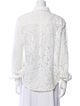 Generation Love Lace Pattern Three-Quarter Sleeve Button-Up Top