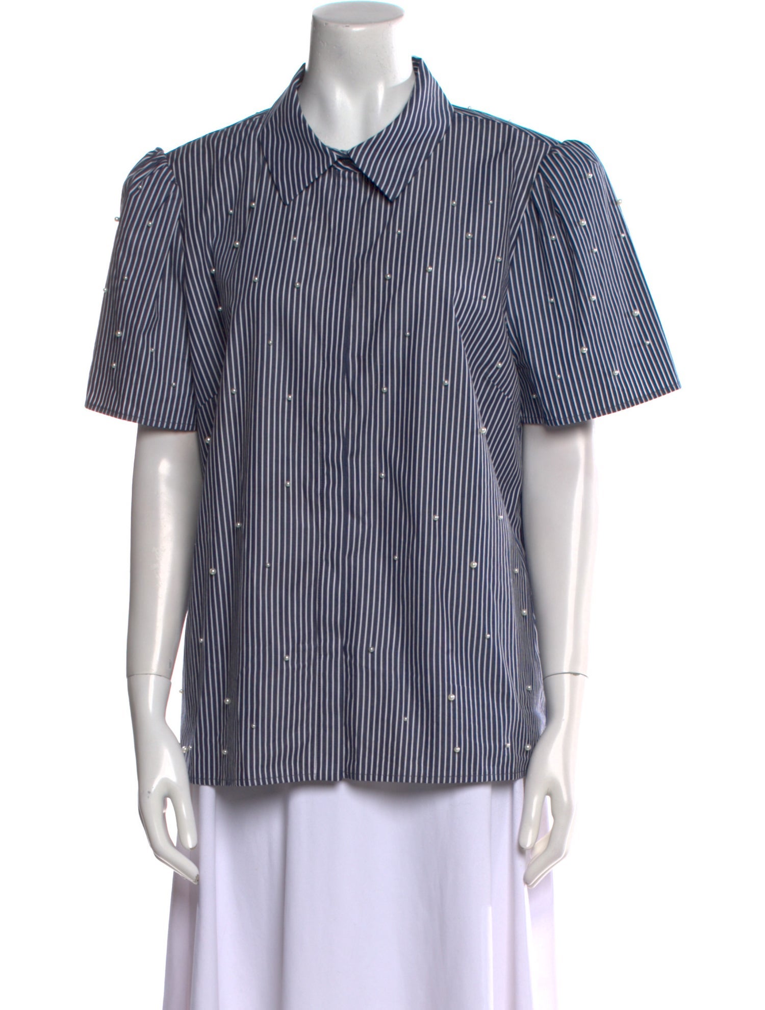 Generation Love Striped Short Sleeve Button-Up Top