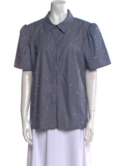 Generation Love Striped Short Sleeve Button-Up Top