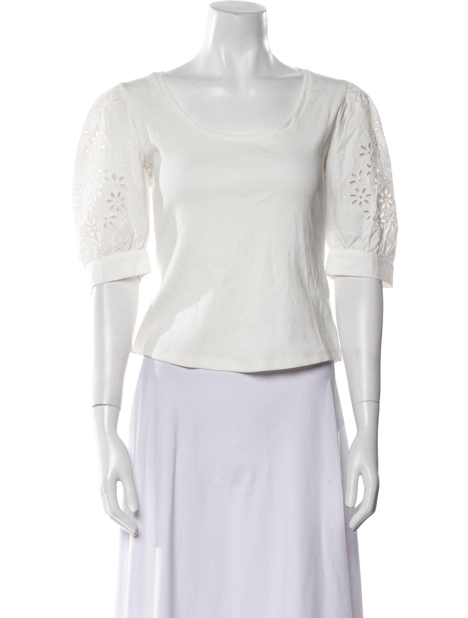 Generation Love Scoop Neck Three-Quarter Sleeve Crop Top