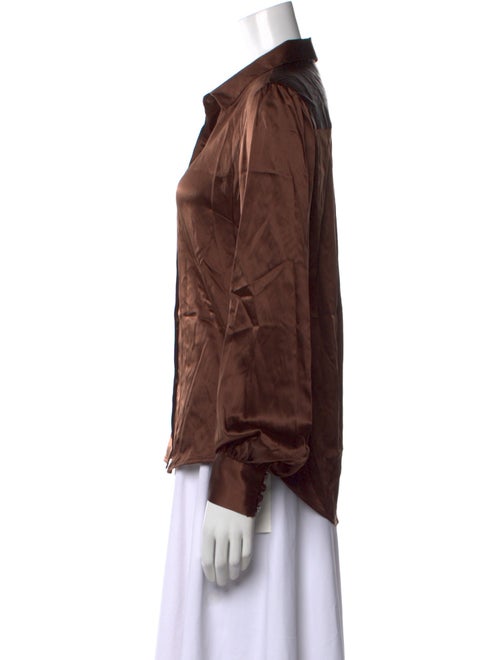 Generation Love Silk Long Sleeve Button-Up Top