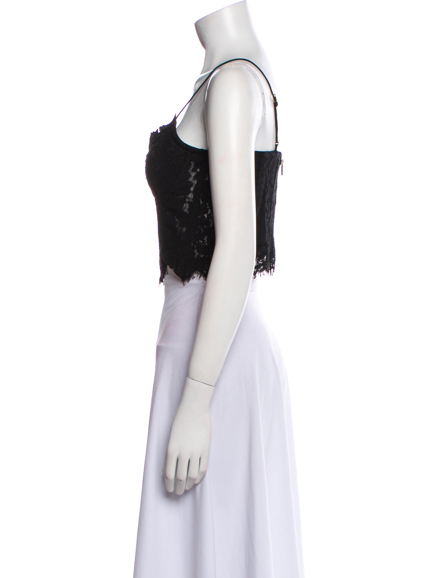 Generation Love Lace Pattern V-Neck Crop Top