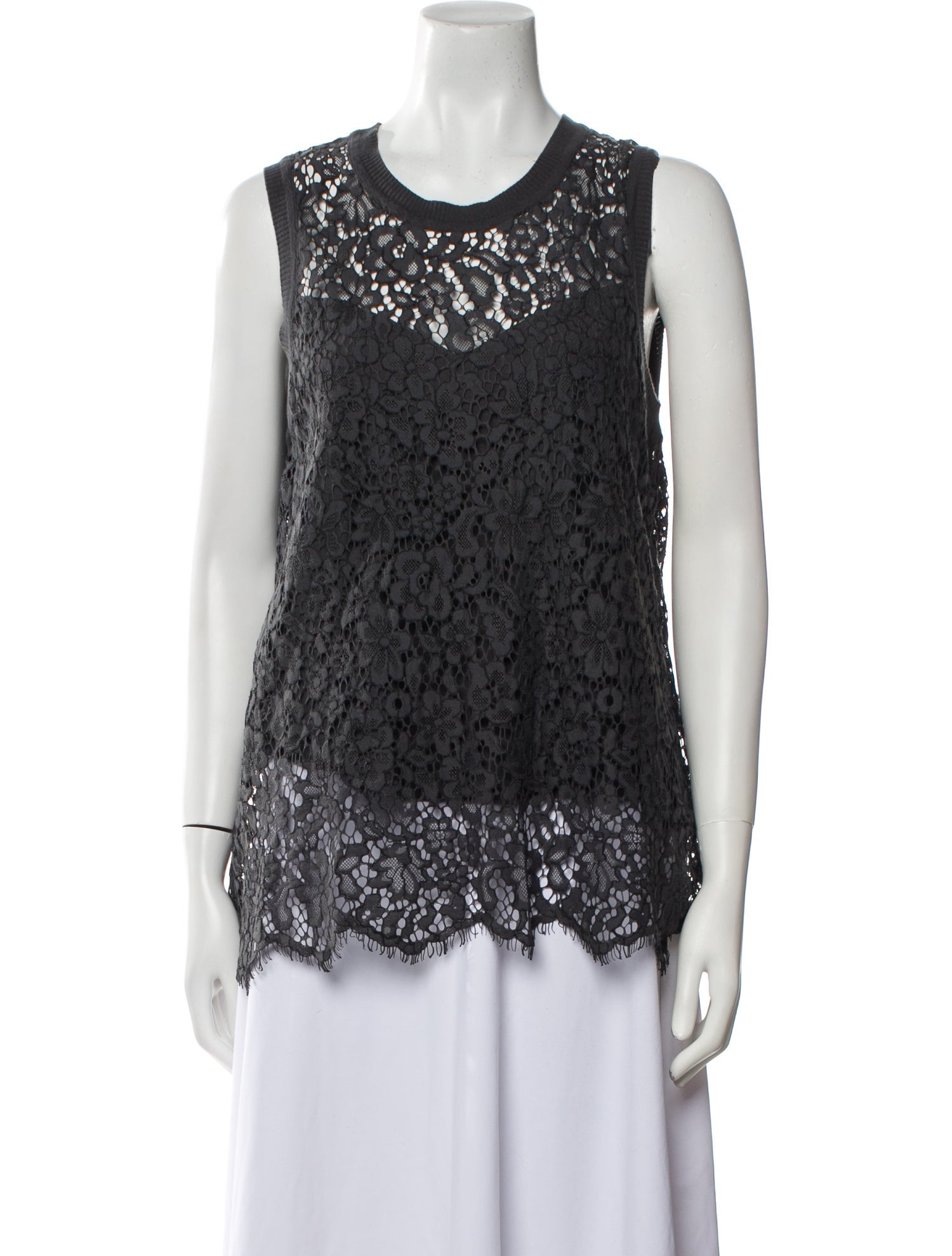 Generation Love Lace Pattern Crew Neck Top