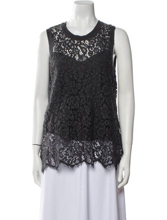 Generation Love Lace Pattern Crew Neck Top