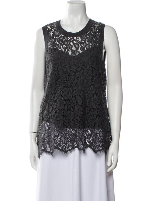 Generation Love Lace Pattern Crew Neck Top