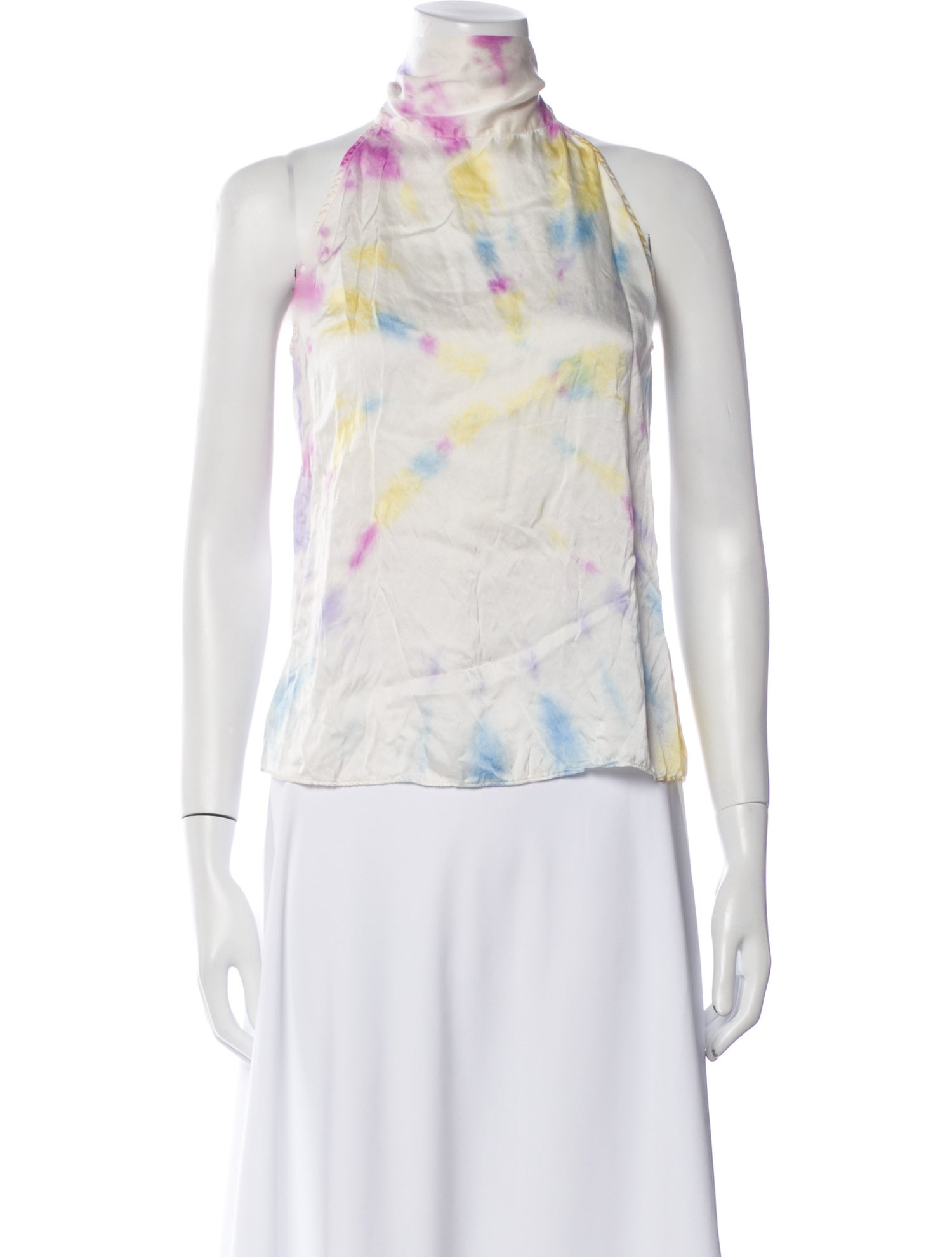 Generation Love Silk Tie-Dye Print Top