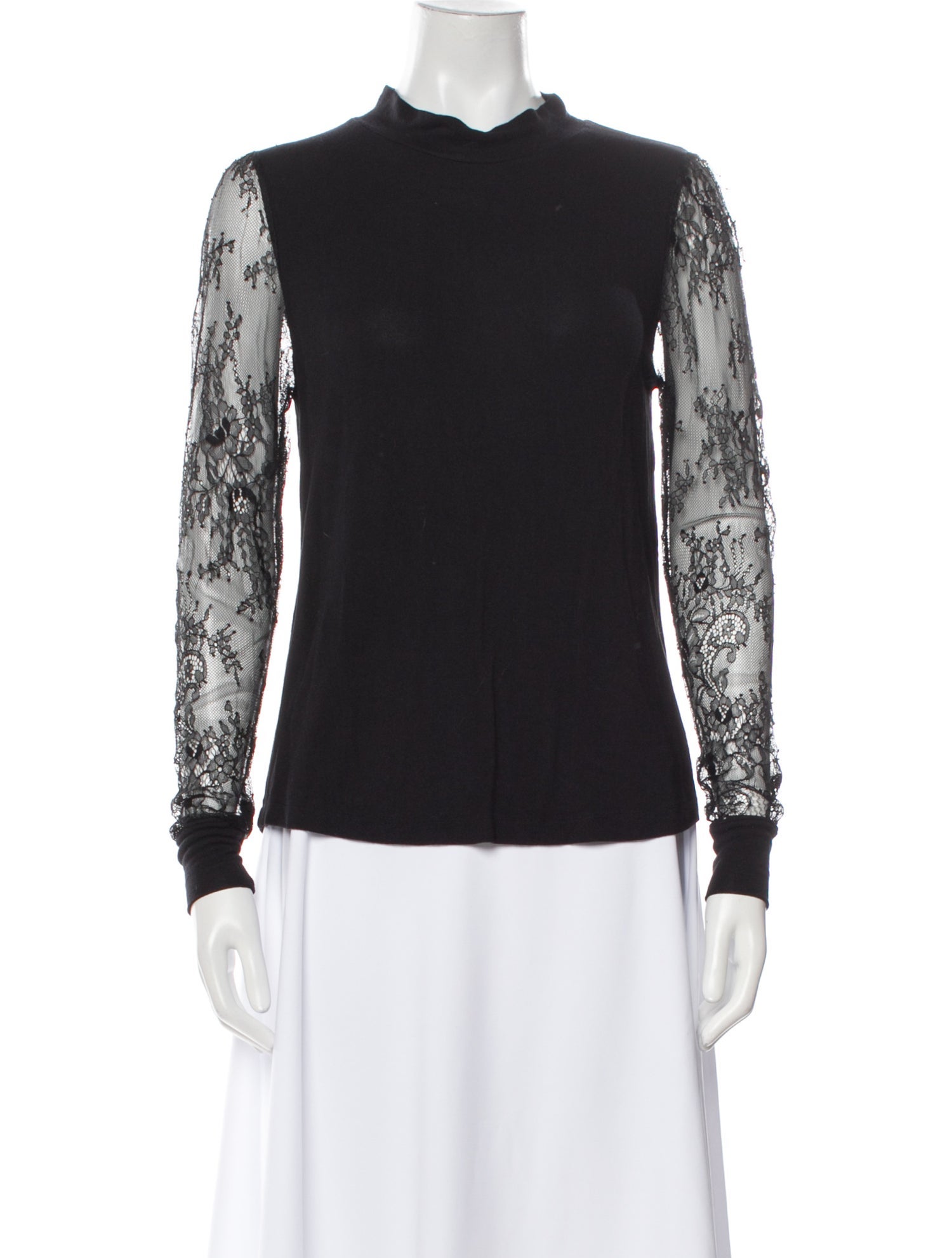 Generation Love Lace Pattern Mock Neck Top