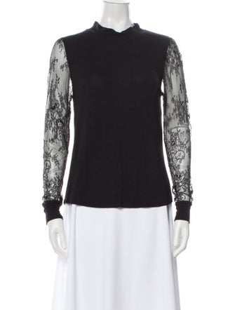 Generation Love Lace Pattern Mock Neck Top