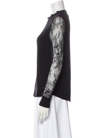 Generation Love Lace Pattern Mock Neck Top