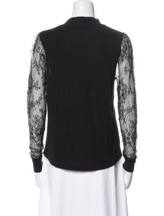 Generation Love Lace Pattern Mock Neck Top