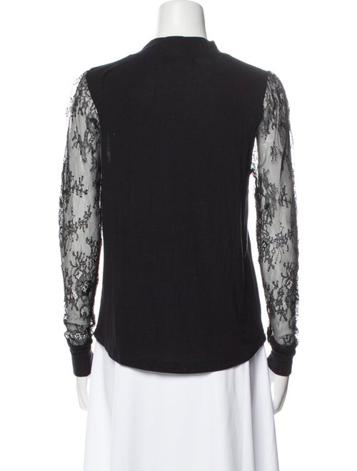 Generation Love Lace Pattern Mock Neck Top