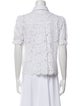 Generation Love Lace Pattern Short Sleeve Button-Up Top