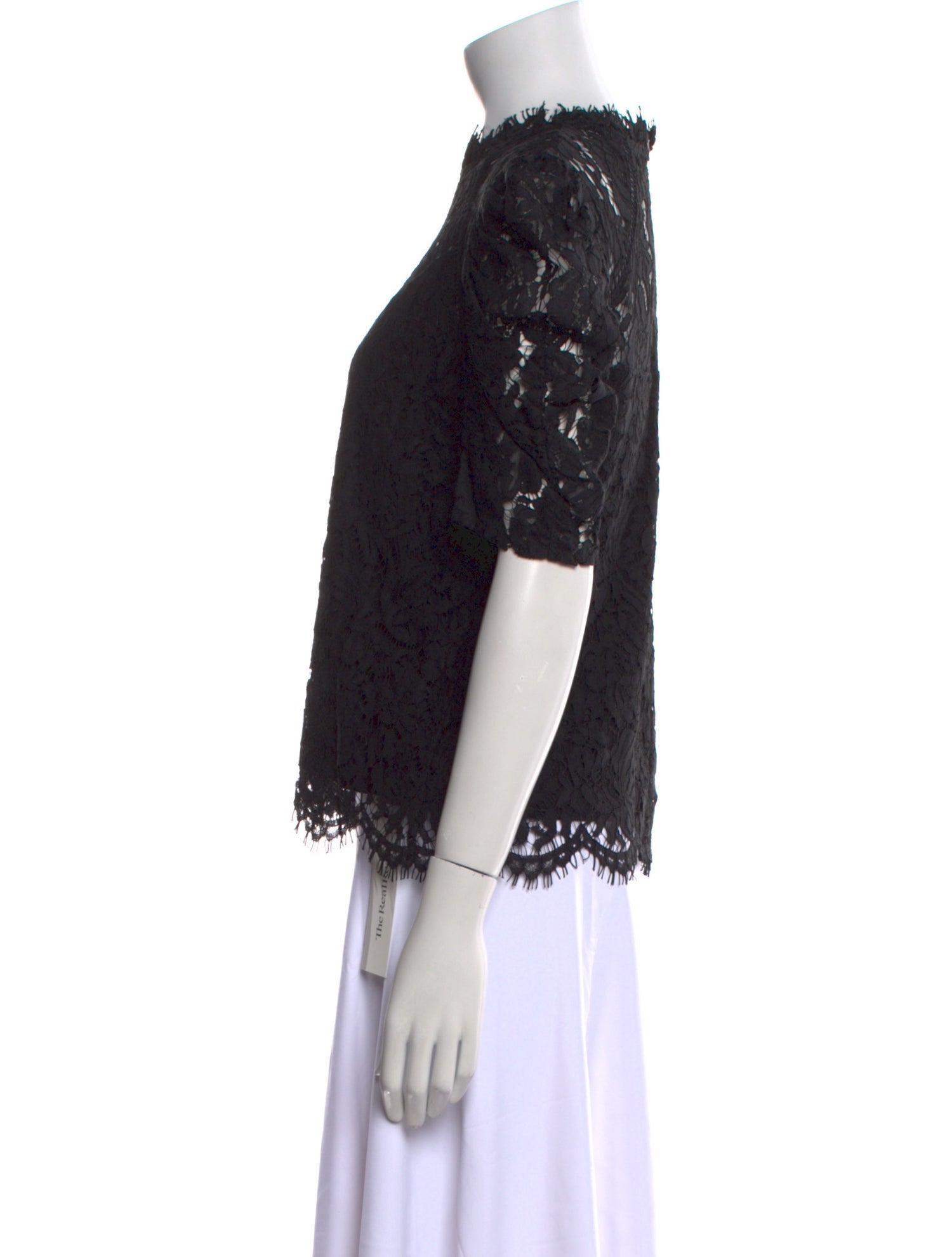 Generation Love Lace Pattern Mock Neck Blouse