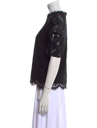 Generation Love Lace Pattern Mock Neck Blouse