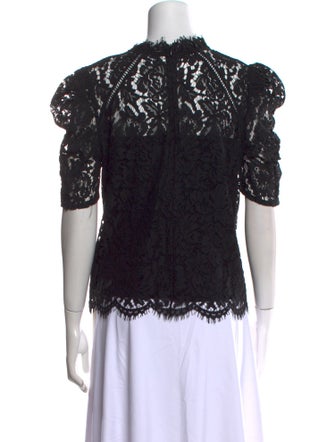 Generation Love Lace Pattern Mock Neck Blouse