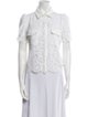 Generation Love Lace Pattern Short Sleeve Button-Up Top