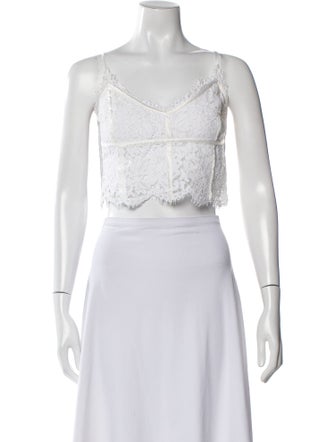 Generation Love Lace Pattern V-Neck Crop Top