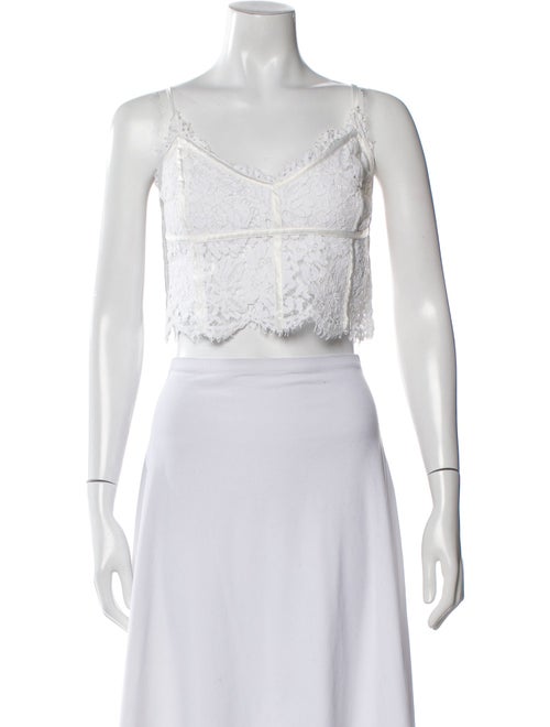 Generation Love Lace Pattern V-Neck Crop Top