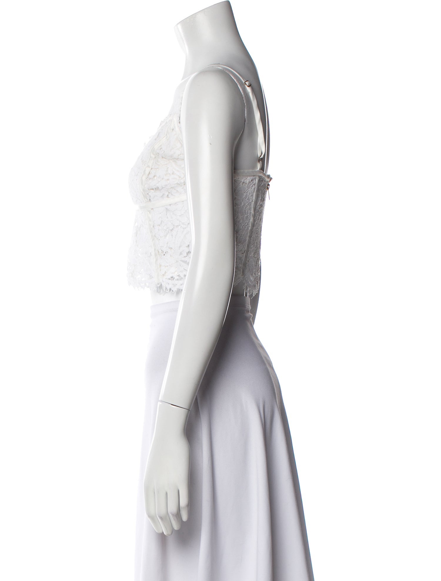 Generation Love Lace Pattern V-Neck Crop Top