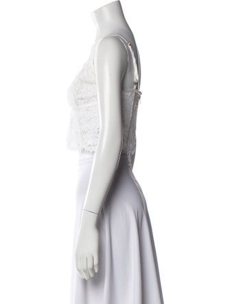 Generation Love Lace Pattern V-Neck Crop Top