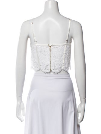 Generation Love Lace Pattern V-Neck Crop Top