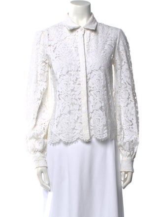 Generation Love Lace Pattern Long Sleeve Button-Up Top