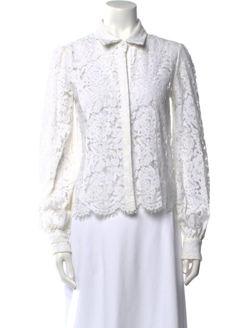Generation Love Lace Pattern Long Sleeve Button-Up Top