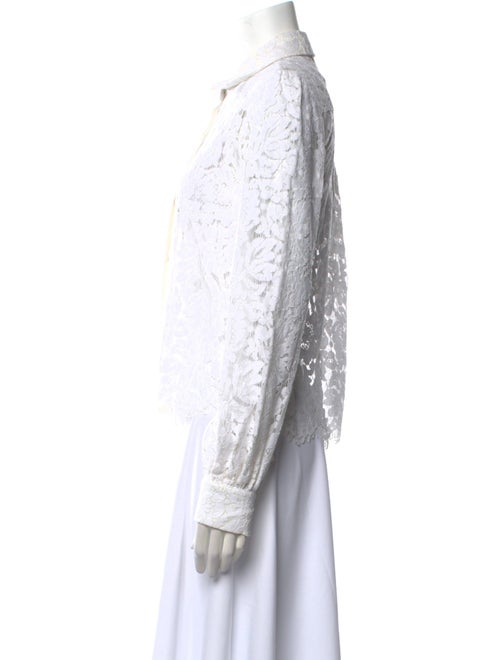 Generation Love Lace Pattern Long Sleeve Button-Up Top