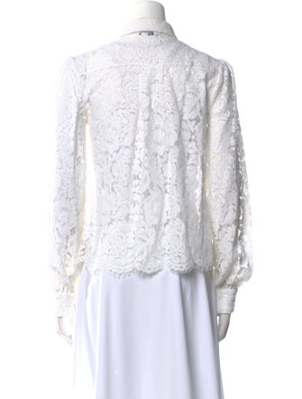 Generation Love Lace Pattern Long Sleeve Button-Up Top