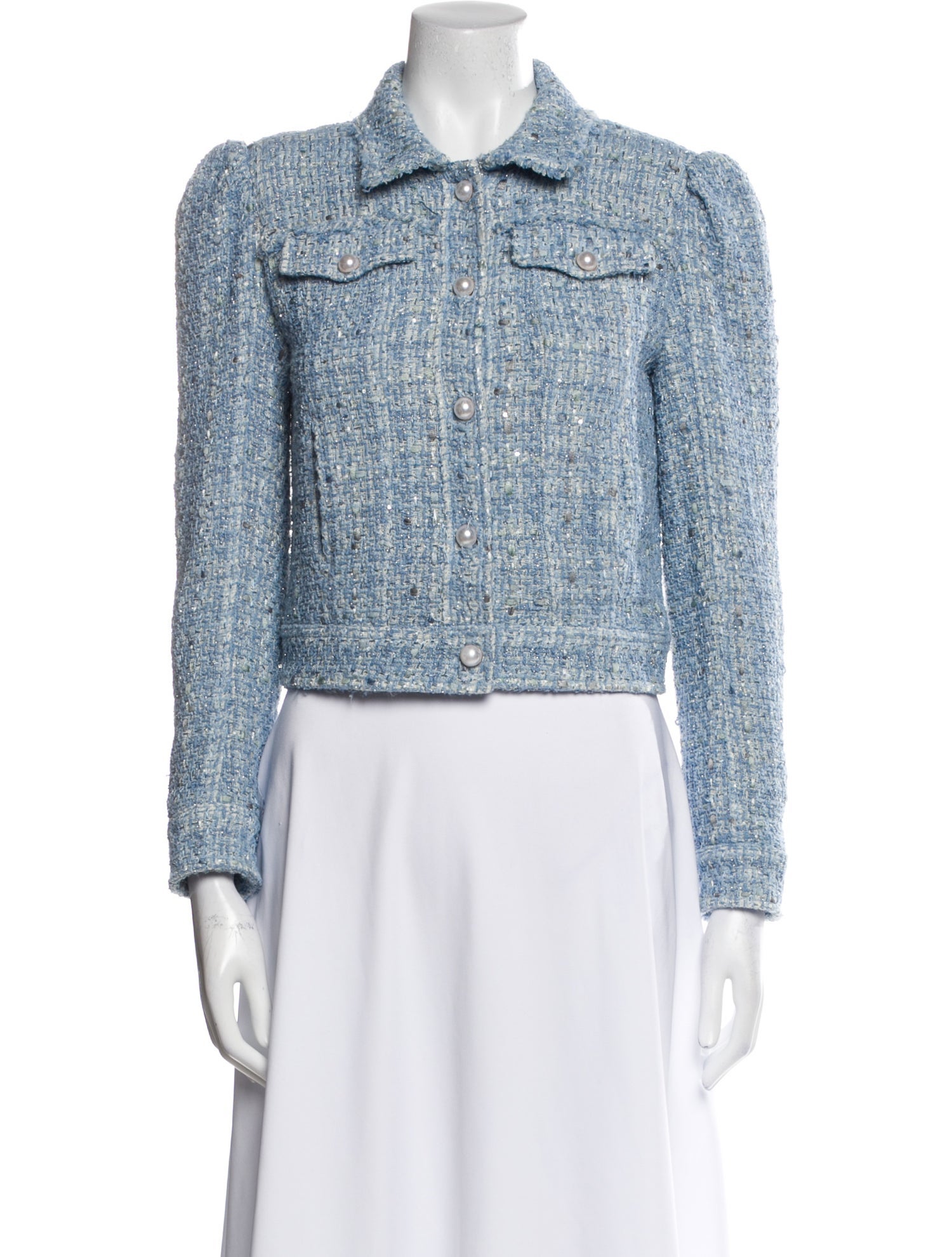 Generation Love Tweed Pattern Denim Jacket