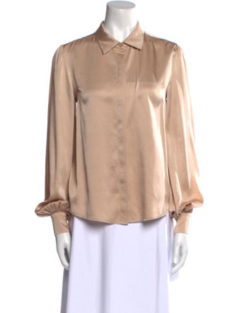 Generation Love Silk Long Sleeve Button-Up Top