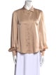 Generation Love Silk Long Sleeve Button-Up Top