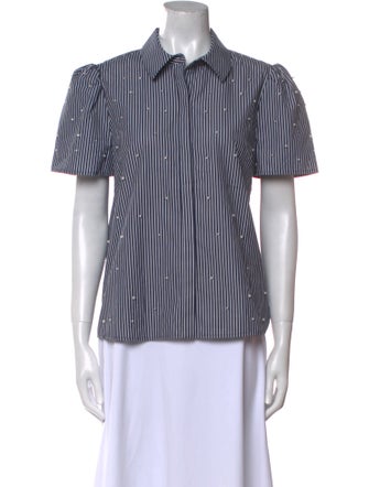 Generation Love Striped Short Sleeve Button-Up Top