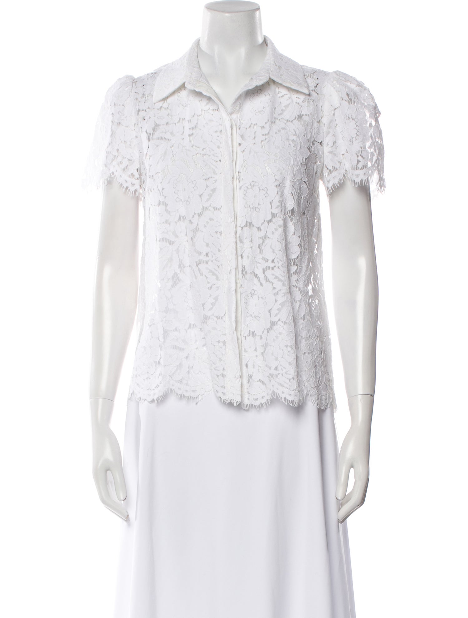 Generation Love Lace Pattern Short Sleeve Button-Up Top w/ Tags