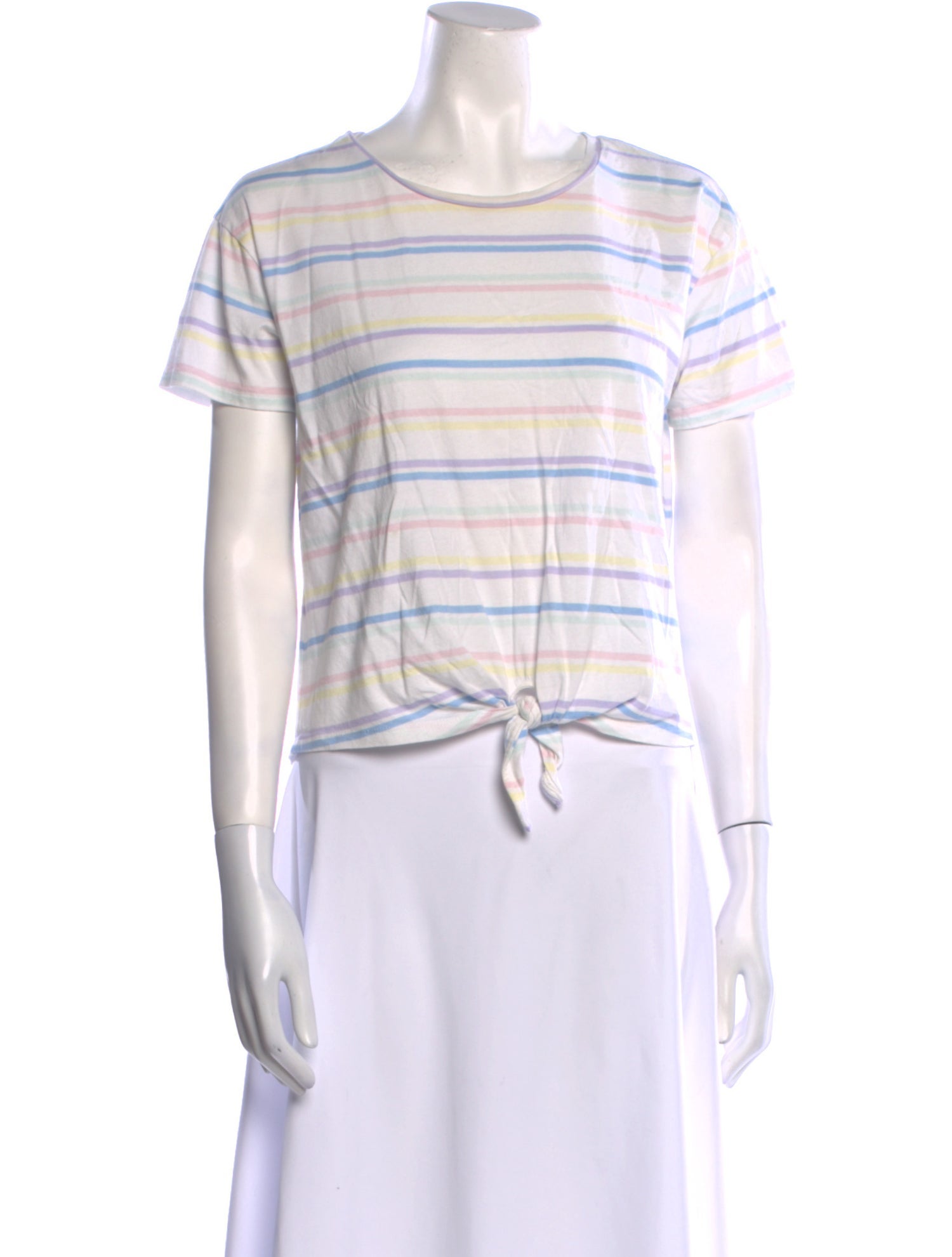 Generation Love Striped Crew Neck Crop Top