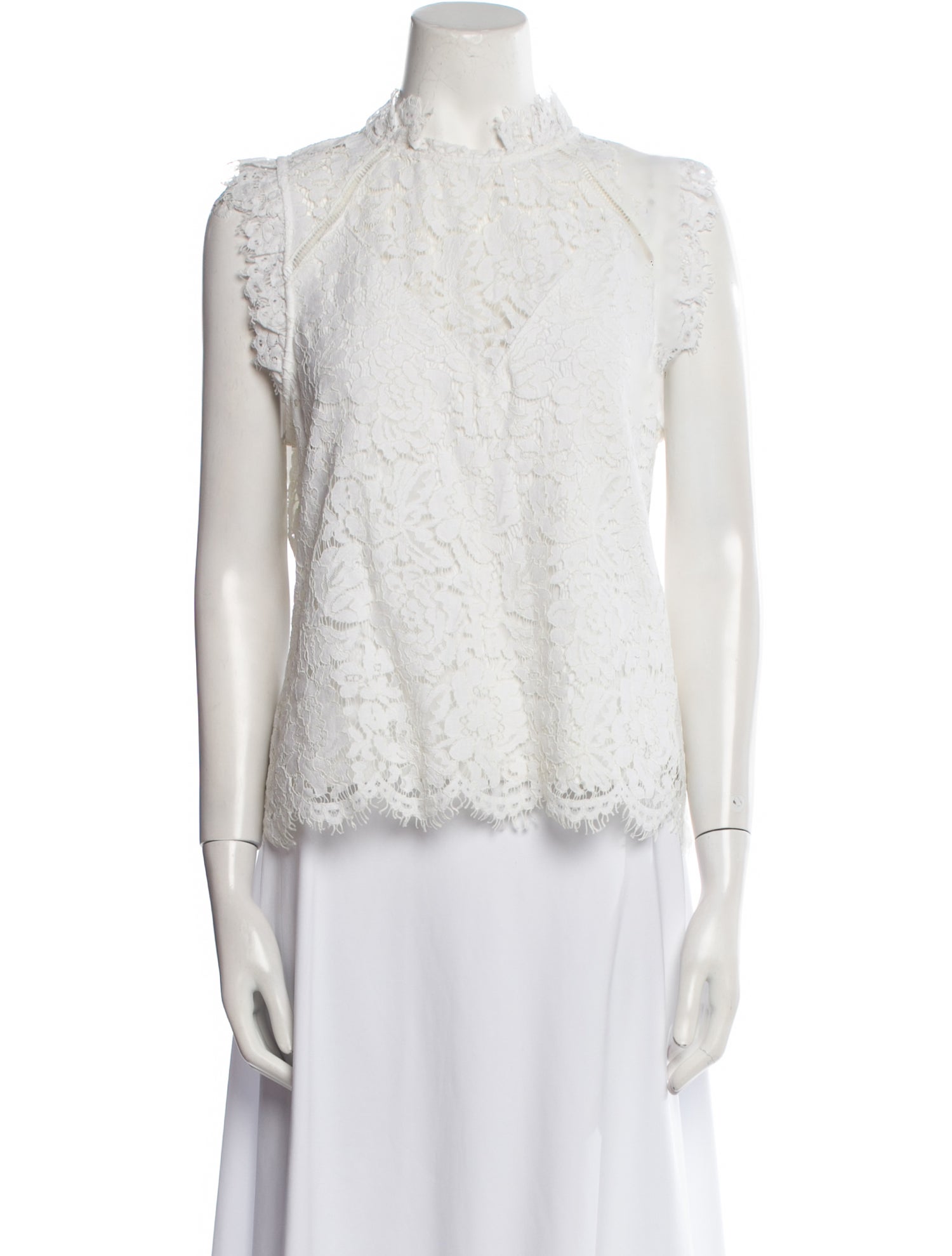 Generation Love Lace Pattern Mock Neck Blouse