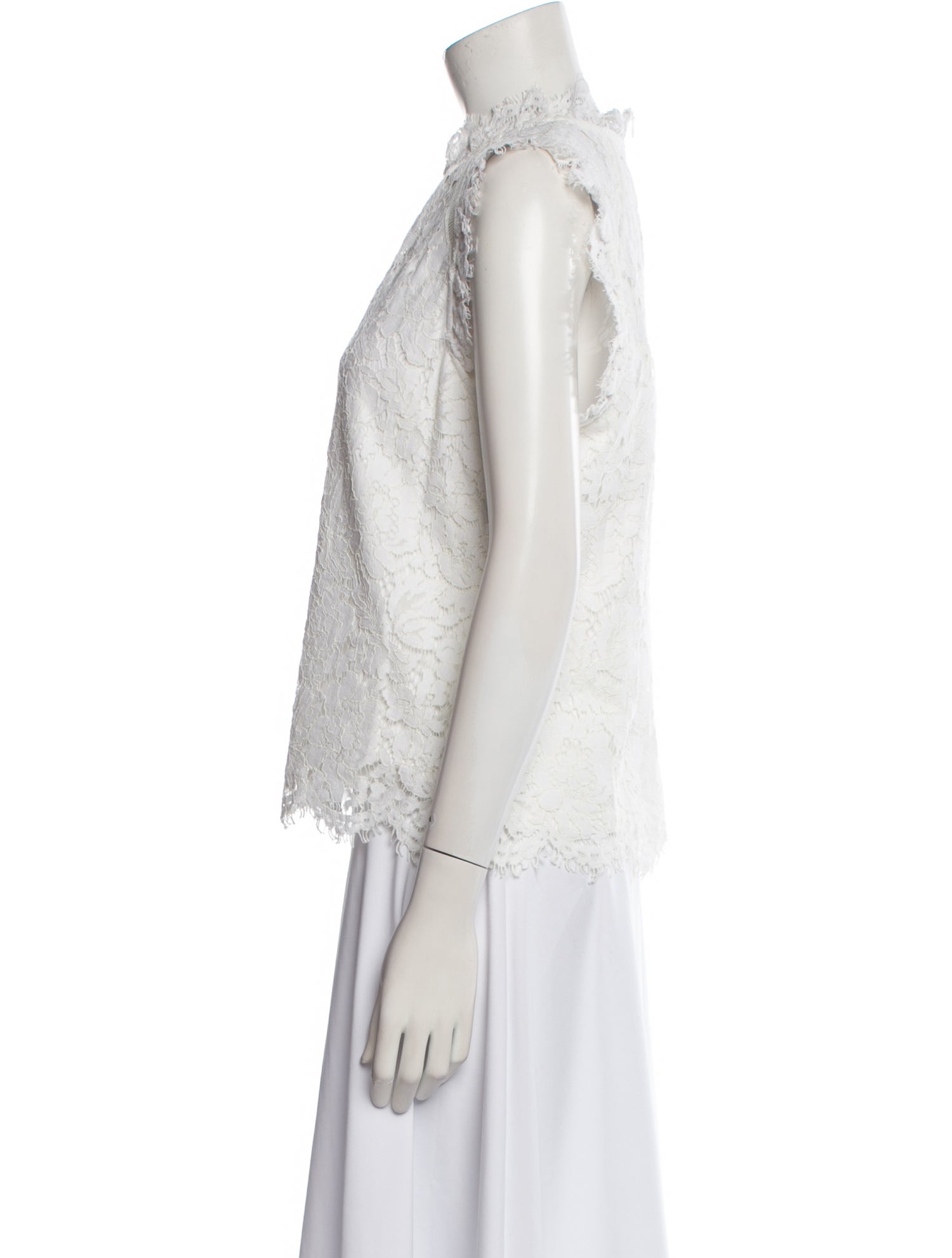 Generation Love Lace Pattern Mock Neck Blouse