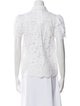 Generation Love Lace Pattern Short Sleeve Button-Up Top