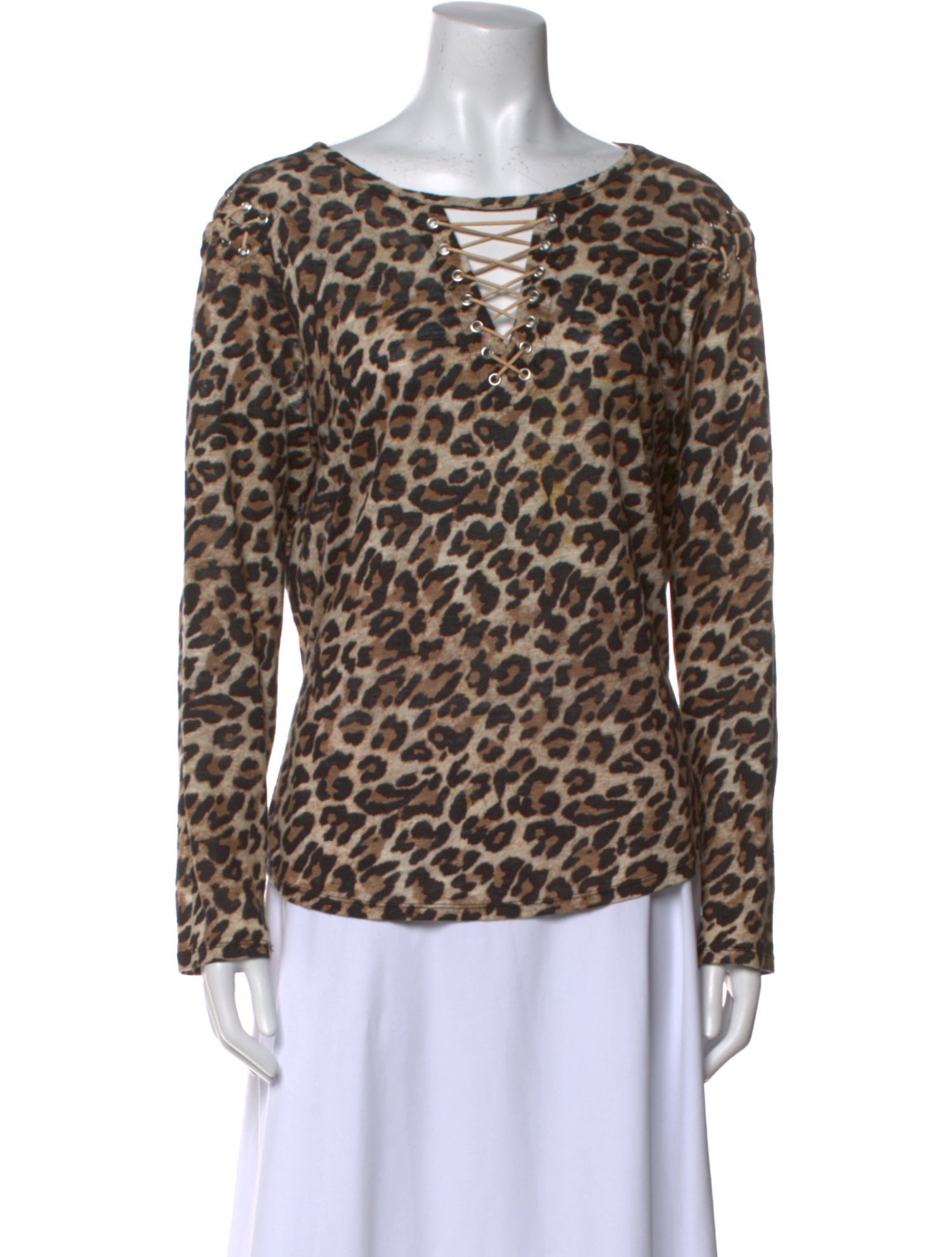 Generation Love Linen Animal Print Blouse