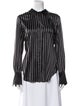 Generation Love Silk Striped Button-Up Top