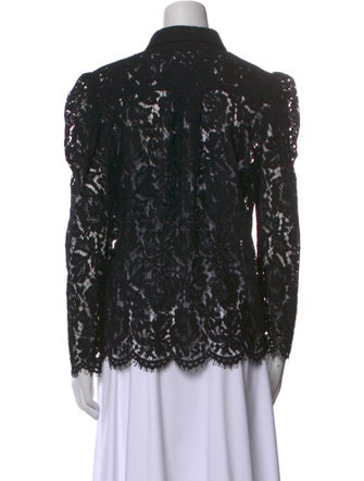 Generation Love Lace Pattern Long Sleeve Button-Up Top