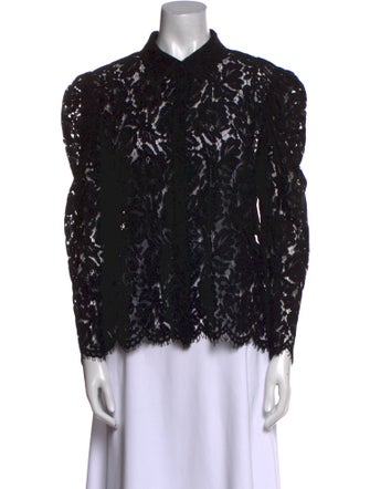 Generation Love Lace Pattern Mock Neck Blouse