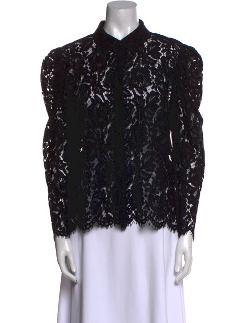 Generation Love Lace Pattern Mock Neck Blouse