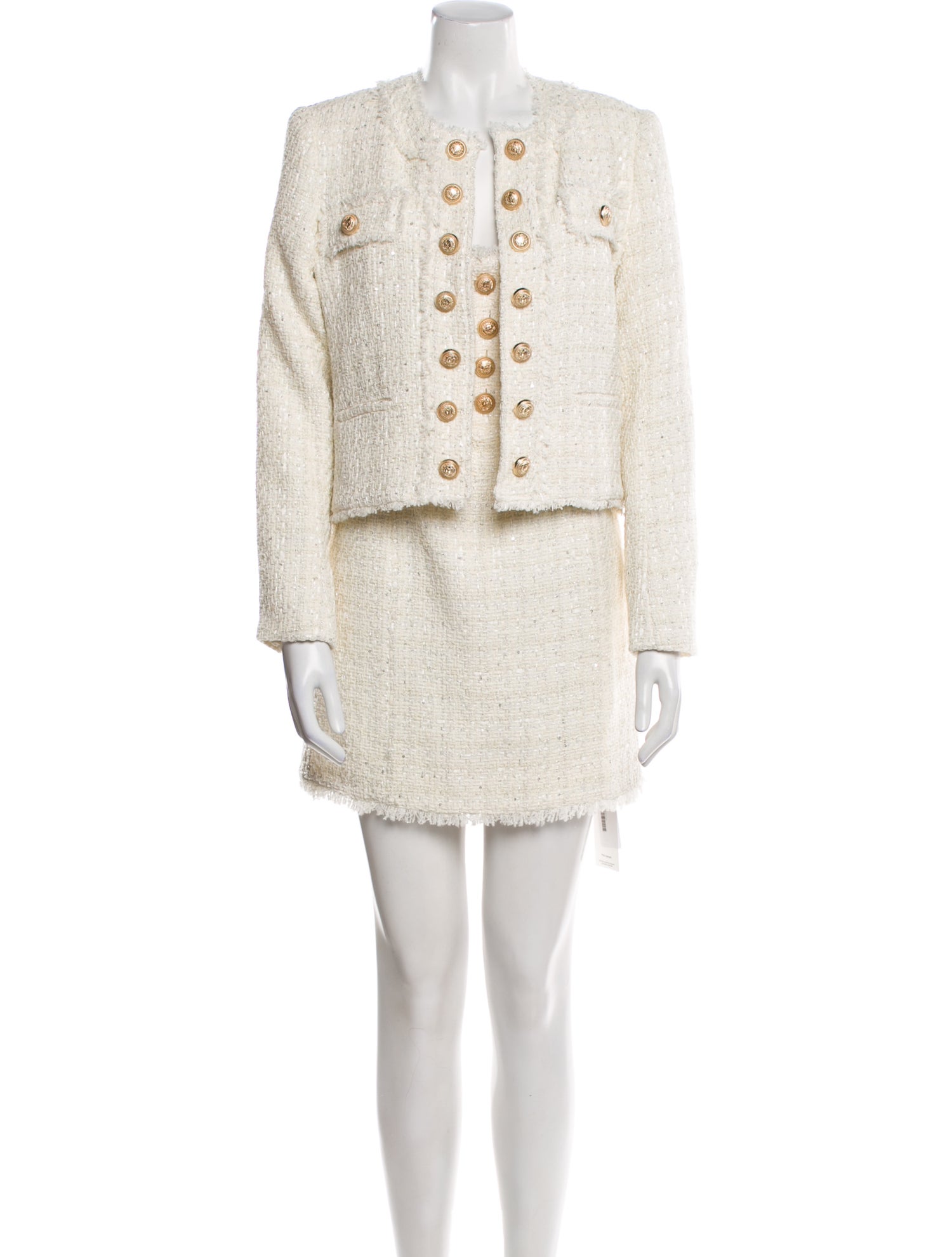 Generation Love Tweed Pattern Sequin Embellishments Dress Set