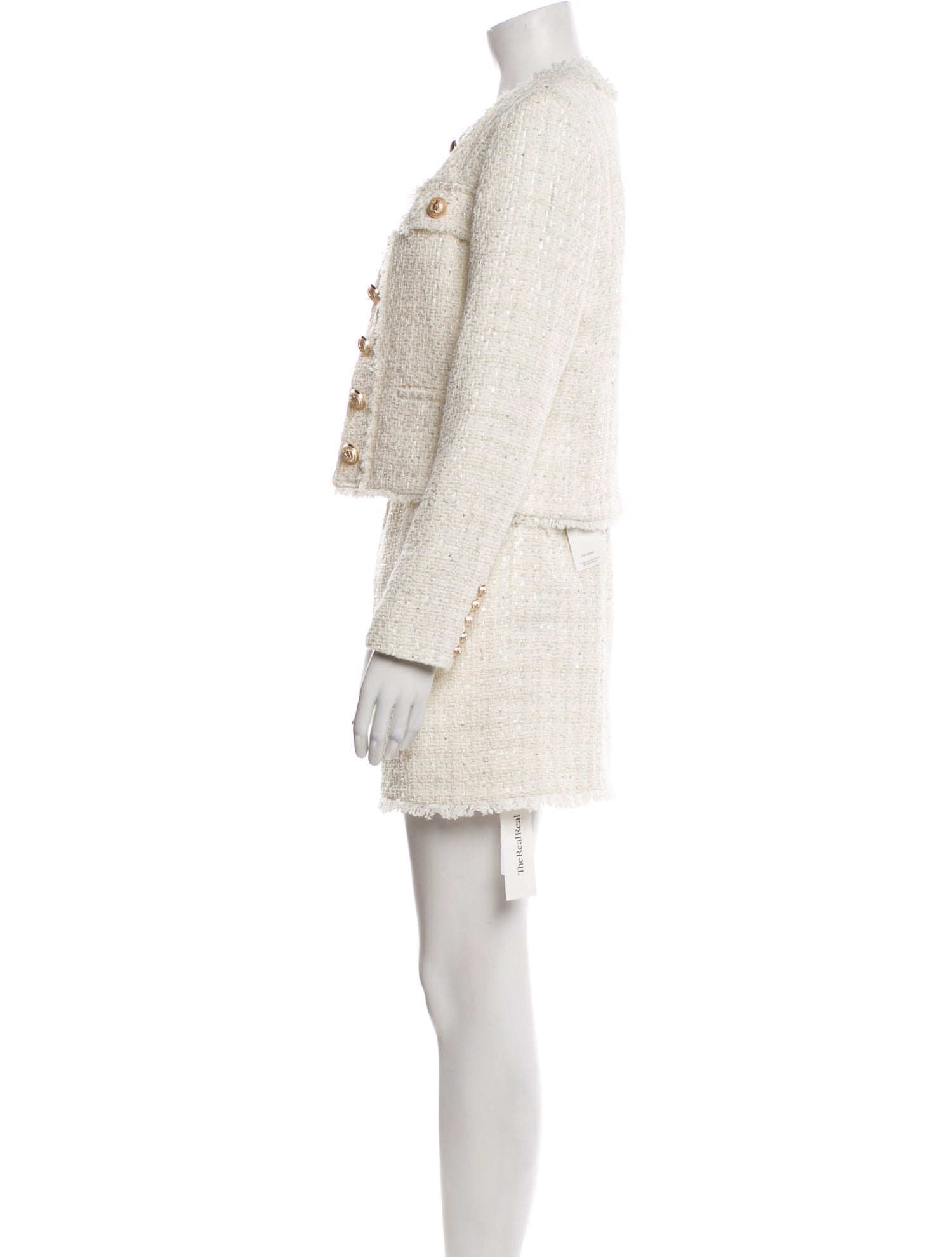 Generation Love Tweed Pattern Sequin Embellishments Dress Set