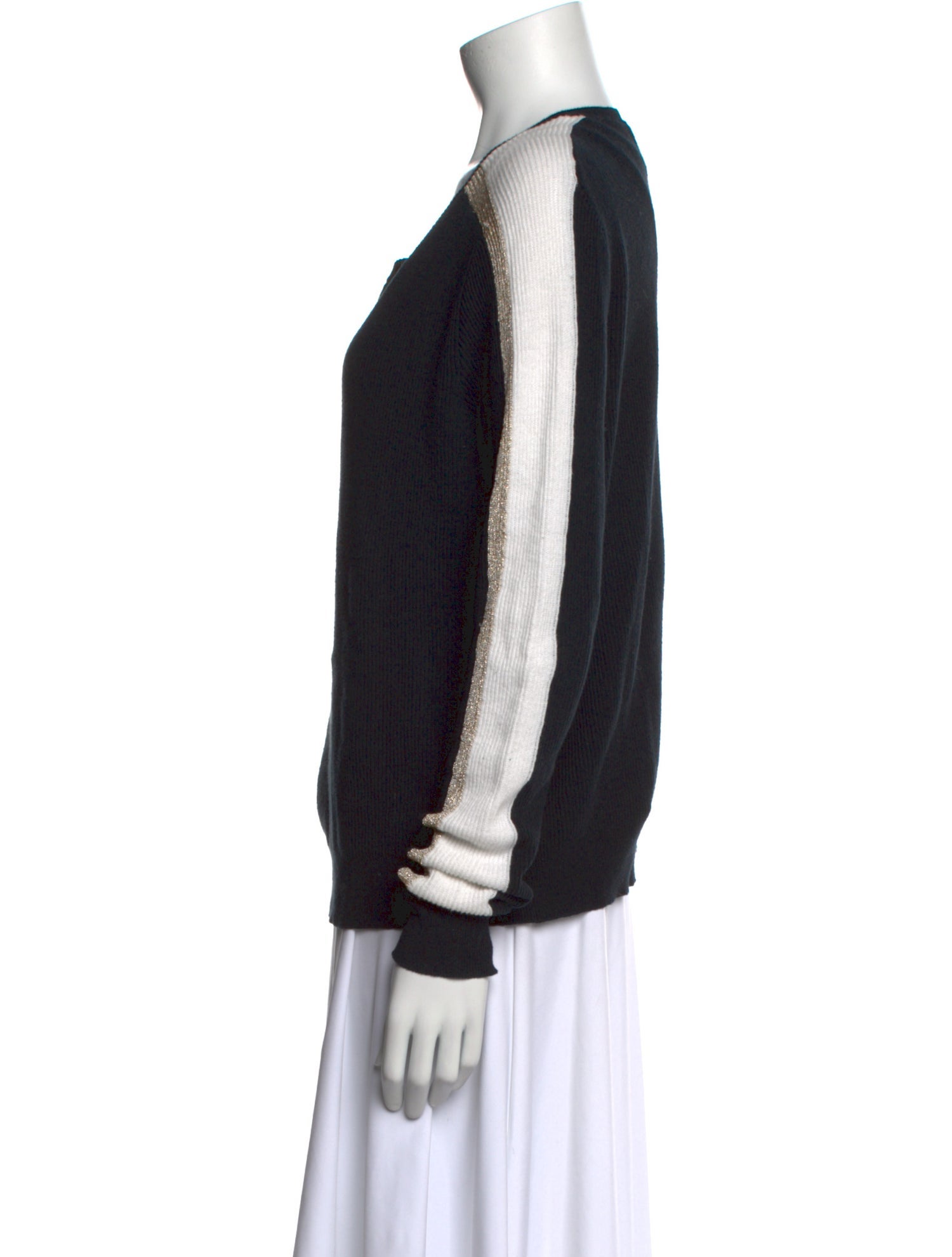 Generation Love Colorblock Pattern Scoop Neck Sweater