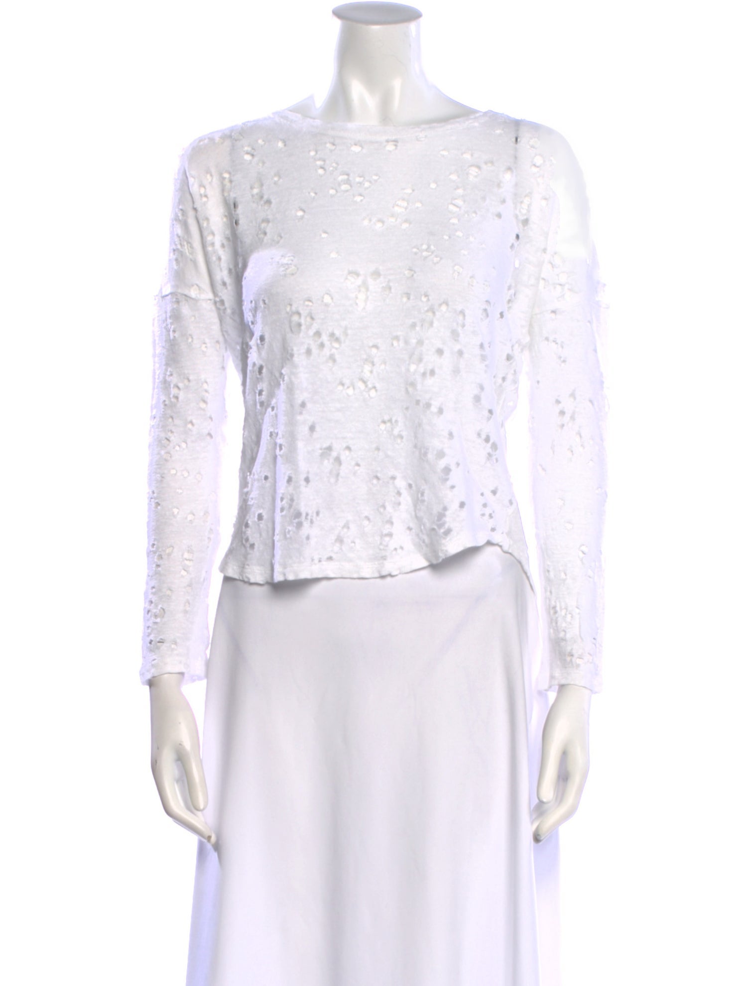 Generation Love Bateau Neckline Long Sleeve Crop Top