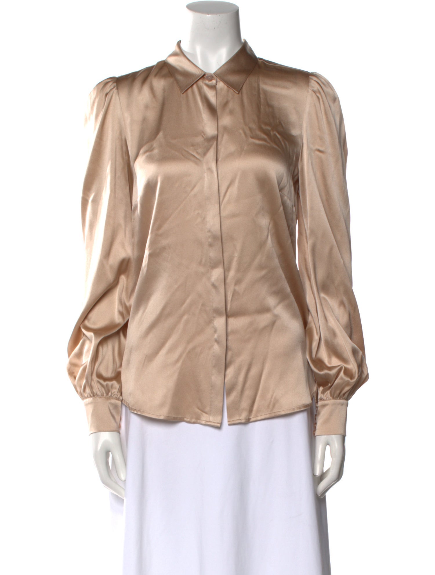 Generation Love Silk Long Sleeve Button-Up Top