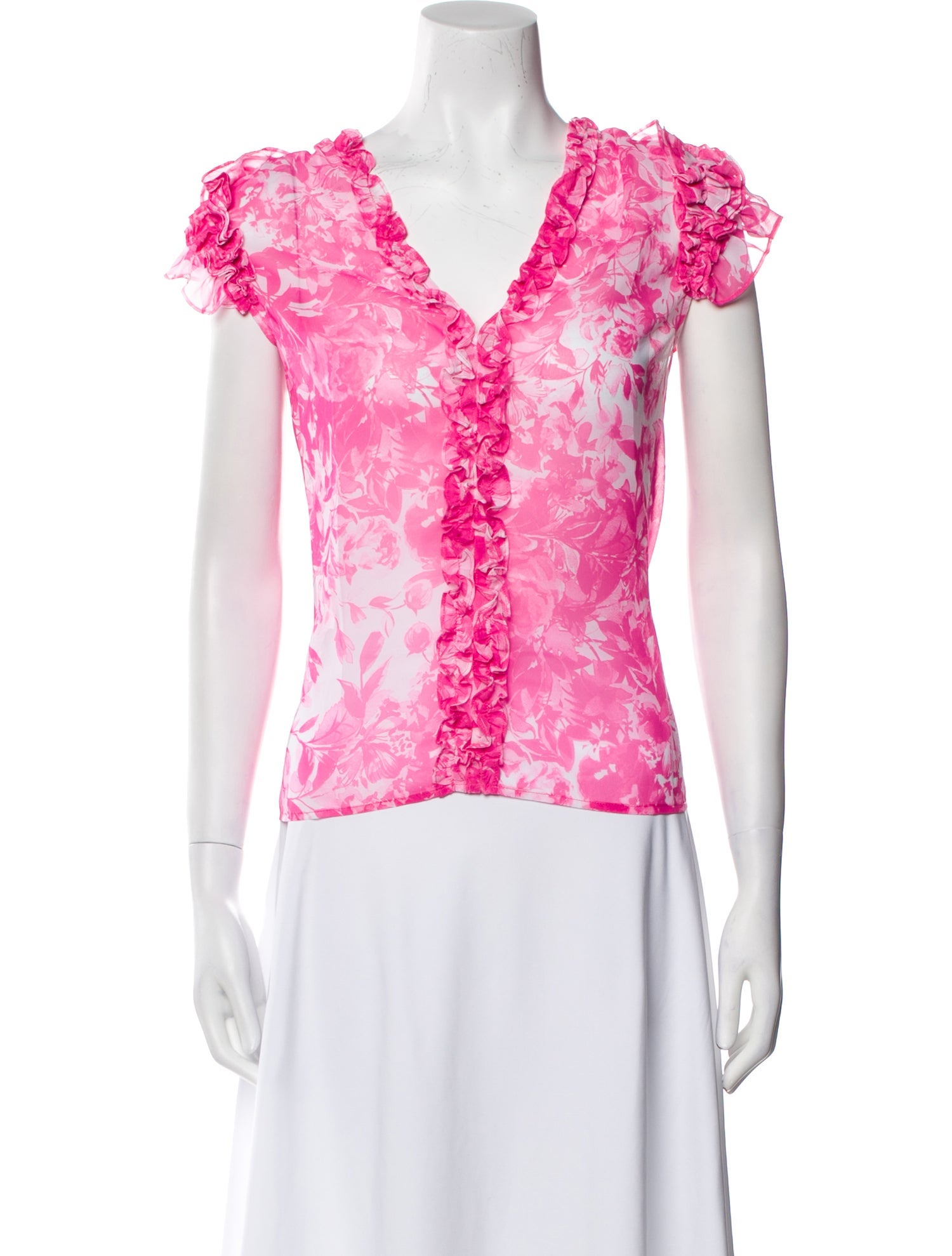 Generation Love Floral Print V-Neck Blouse w/ Tags